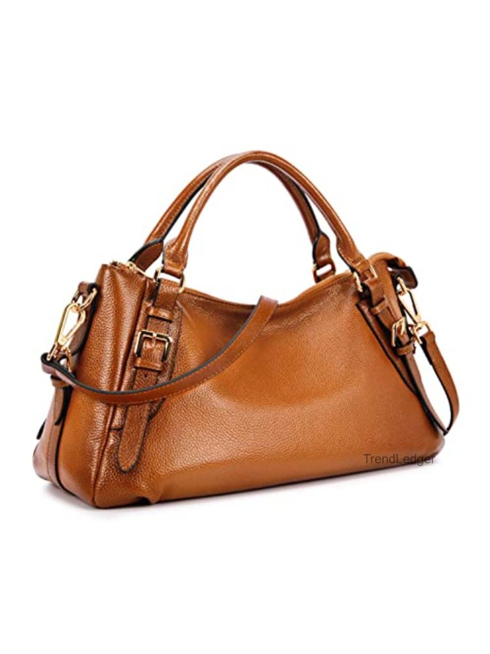 Genuine Pebbled Cowhide Leather Satchel Crossbody Bag